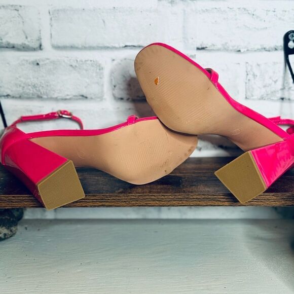 Bella Marie Hot Pink Patent High Block Heels 
Size 6 👠 🩷 - Picture 7 of 11